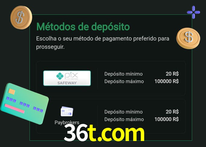 O cassino 36t.com oferece uma grande variedade de métodos de pagamento